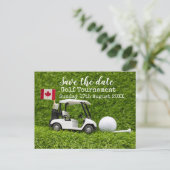 Golf Save the Date Golf Turnier Kanada Flagge Ankündigungspostkarte (Stehend Vorderseite)