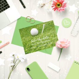 Golf Save the Date Golf Turnier mit Tee Ankündigungspostkarte