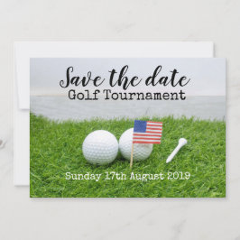 Golf Save the Date Golf Turnier mit U.S.A.Flag