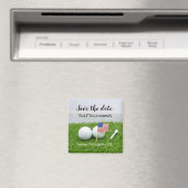 Golf Save the Date Golf Turnier mit U.S.A.Flag Magnet (In Situ (Geschirrspüler))
