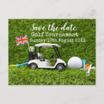 Golf Save the Date Golf Turnier Union Jack Flag