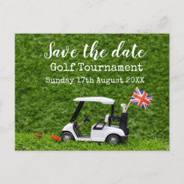 Golf Save the Date Golf Turnier Union Jack Flag Ankündigungspostkarte