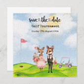 Golf Save the Date Golf Turniergolfer Hochzeit (Vorne/Hinten)