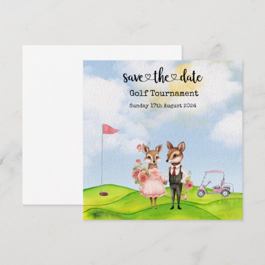 Golf Save the Date Golf Turniergolfer Hochzeit (Vorne/Hinten)