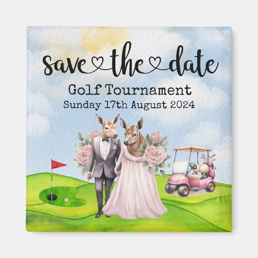 Golf Save the Date Golf Turniergolfer Hochzeit Magnet (Vorne)