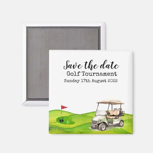 Golf Save the Date Golf Turniergolfer Magnet (Vorderseite/Rückseite)
