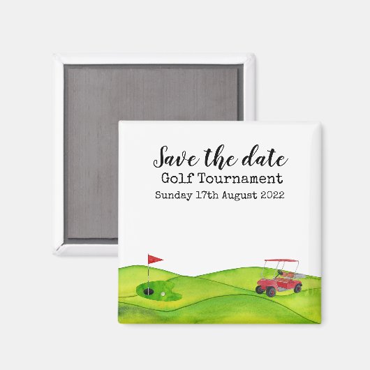 Golf Save the Date Golf Turniergolfer Magnet (Vorderseite/Rückseite)