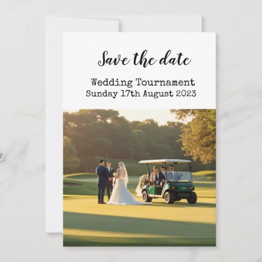 Golf Save the Date Golf Wedding Einladung (Vorderseite)
