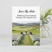Golf Save the Date Golf Wedding Einladung (Stehend Vorderseite)