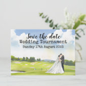 Golf Save the Date Golf Wedding Wassercolor Invita Einladung (Stehend Vorderseite)