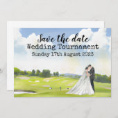 Golf Save the Date Golf Wedding Wassercolor Invita Einladung (Vorne/Hinten)