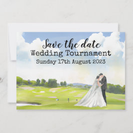 Golf Save the Date Golf Wedding Wassercolor Invita Einladung