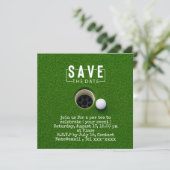 Golf Save the Date Golfball ins Loch (Stehend Vorderseite)