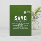Golf Save the Date Golfball ins Loch Einladung (Stehend Vorderseite)