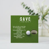 Golf Save the Date Golfball ins Loch versenken (Stehend Vorderseite)
