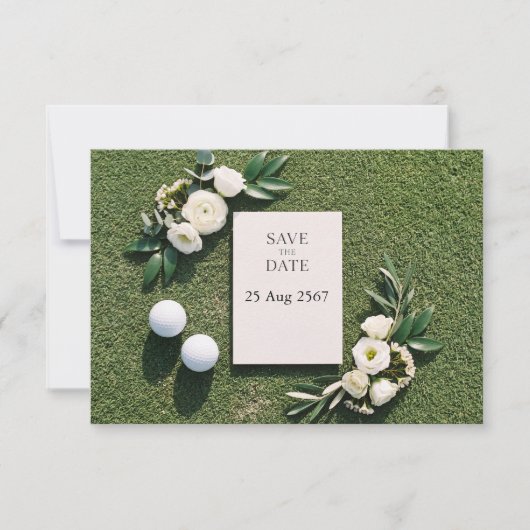 Golf Save the Date Golfer Thema (Vorderseite)