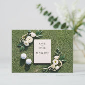 Golf Save the Date Golfer Thema (Stehend Vorderseite)