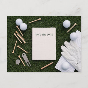 Golf Save the Date Golfer Thema Ankündigungspostkarte