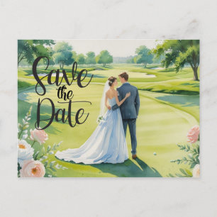 Golf Save the Date Golfturnier Hochzeit  Ankündigungspostkarte