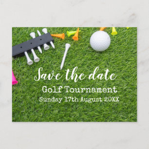 Golf Save the Date Golfturnier mit Ballspiel Ankündigungspostkarte