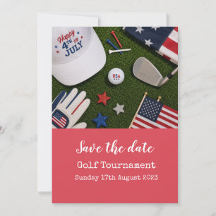 Golf Save the Date mit amerikanischem Thema Einladung