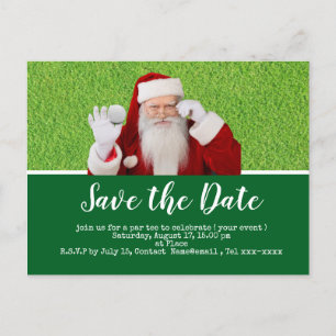 Golf Save the Date mit dem Weihnachtsmann Feiertagspostkarte