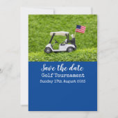 Golf Save the Date mit der Flagge Amerikas Einladung (Vorderseite)