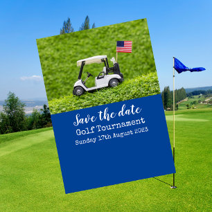 Golf Save the Date mit der Flagge Amerikas Einladung