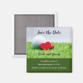 Golf Save the Date mit Golf und Herzeinladung Magnet (Vorderseite/Rückseite)