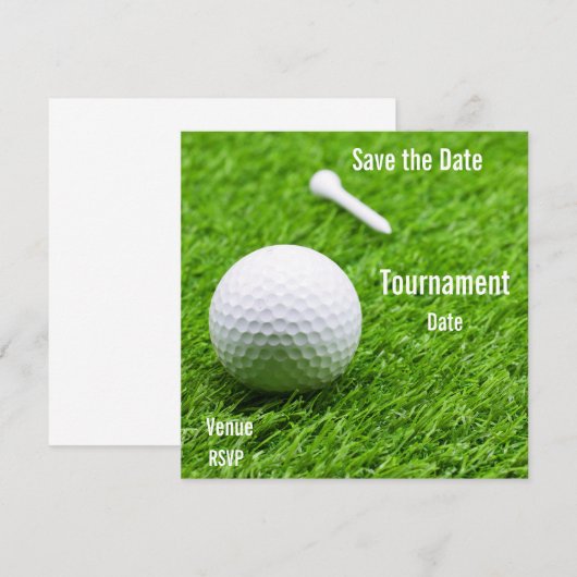 Golf Save the Date mit Golfball auf Grün (Vorne/Hinten)