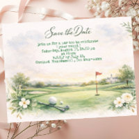 Golf Save the Date mit Golfball AUF PUTTING GREEN