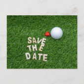 Golf Save the Date mit Golfball mit Liebe Card Postkarte (Vorderseite)