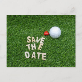 Golf Save the Date mit Golfball mit Liebe Card Postkarte
