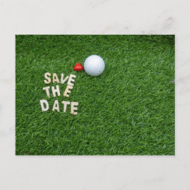 Golf Save the Date mit Golfball mit Liebe Card Postkarte
