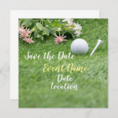 Golf Save the Date mit Golfball und Blume (Vorne/Hinten)