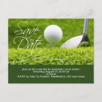 Golf Save the Date mit Golfball und Club