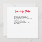 Golf Save the Date mit Golfball und Rotem Herz Einladung (Rückseite)