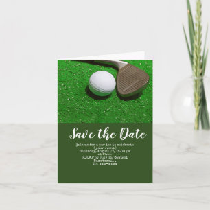 Golf Save the Date mit Golfball und Sandkeil Einladung