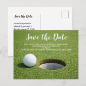 Golf Save the Date mit Golfball und Sandwedge Postkarte (Vorne/Hinten)