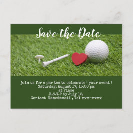 Golf Save the Date mit Golfball und T-Shirts Postkarte
