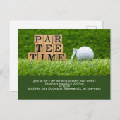 Golf Save the Date mit Golfball und Tee Postkarte (Vorne/Hinten)
