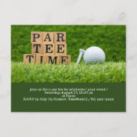 Golf Save the Date mit Golfball und Tee