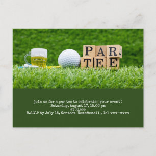 Golf Save the Date mit Golfball und Tee Postkarte