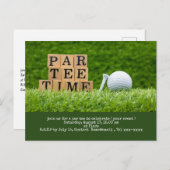 Golf Save the Date mit Golfball und Tee Postkarte (Vorne/Hinten)