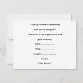 Golf Save the Date mit Golfbälle auf grünem Gras Einladung (Rückseite)