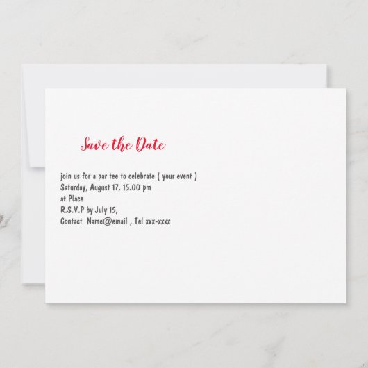 Golf Save the Date mit Golferin Einladung (Rückseite)