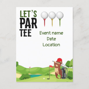 Golf Save the Date Par T-Shirt mit Sloth lustig Postkarte