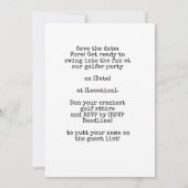 Golf Save the Date Party für Golfer mit Kugel (Rückseite)