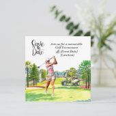 Golf Save the Date Party für Golfer Party Einladung (Stehend Vorderseite)