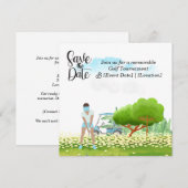 Golf Save the Date Party für Golfer Party Einladung (Vorne/Hinten)